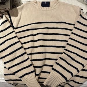 Brandy Melville cream n navy sweater!! :)